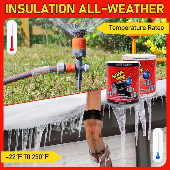 Reparatietape Set - Waterdichte Afdichting - Lekken Stoppen - Voor Natte Oppervlakken - 2 Stuks - Transparant van Merkloos — afbeelding 5
