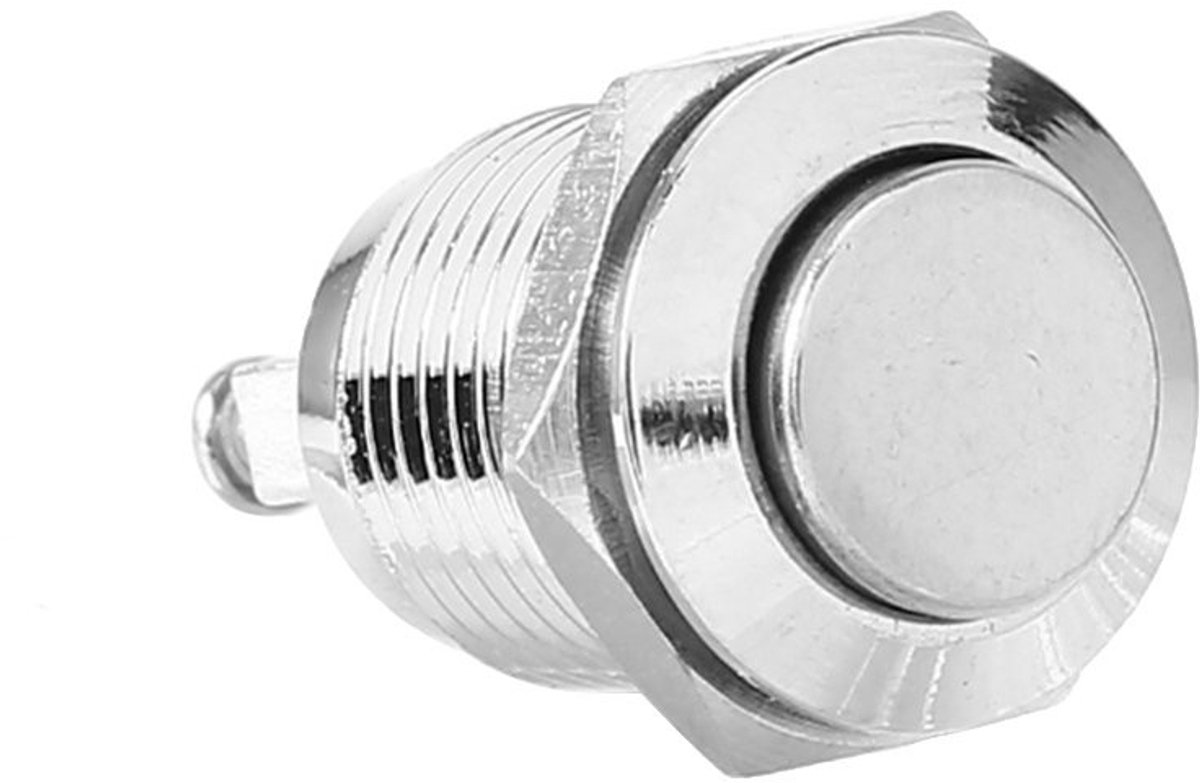 IMstore - 12mm Push Button - Waterdichte Schakelaar - Makkelijk te Installeren - Zilver - Momentary Switch - Betrouwbare Prestaties - Geschikt voor...
