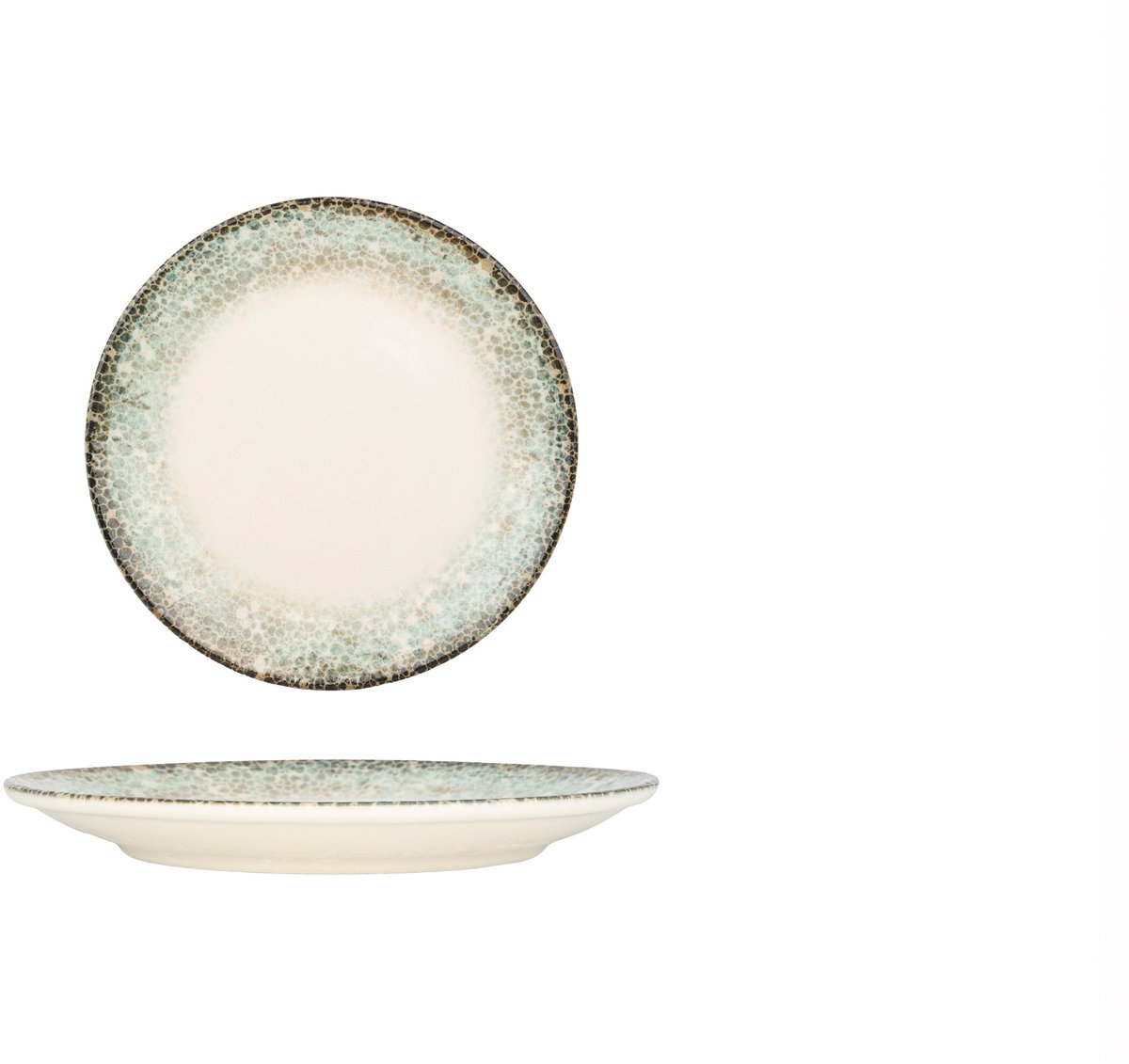 Kütahya Porselen Dessertbord - Rust Green - Porselein - 17 cm - set van 6