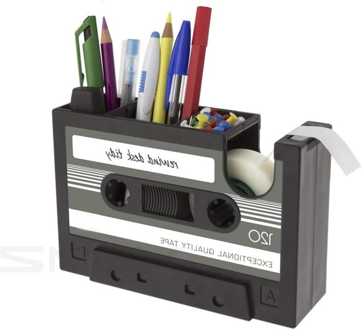 Retro Cassette Tape Organizer voor Kantoor, Creatieve Pennenhouder en Opbergdoos, Uniek Cadeau voor Stationery Liefhebbers en Desk Collectie