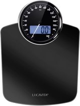 LUCAVITA® Weegschaal Personenweegschaal - Analoge Weegschaal - Weegschaal Analoog - Digitale Weegschaal Personen - Personenweegschaal Beste Koop - Precisie Weegschaal - Dual Display Retro met Meetlint