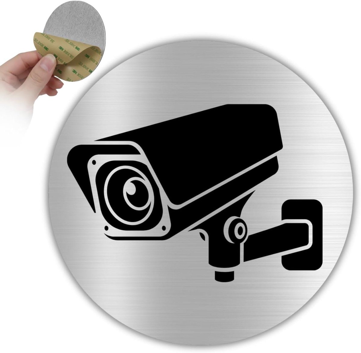 Waarschuwingsbord Camera - Surveillance Sticker - Beveiliging Informeren - Aluminium Kwaliteit - 10x10 cm - Blauw Wit