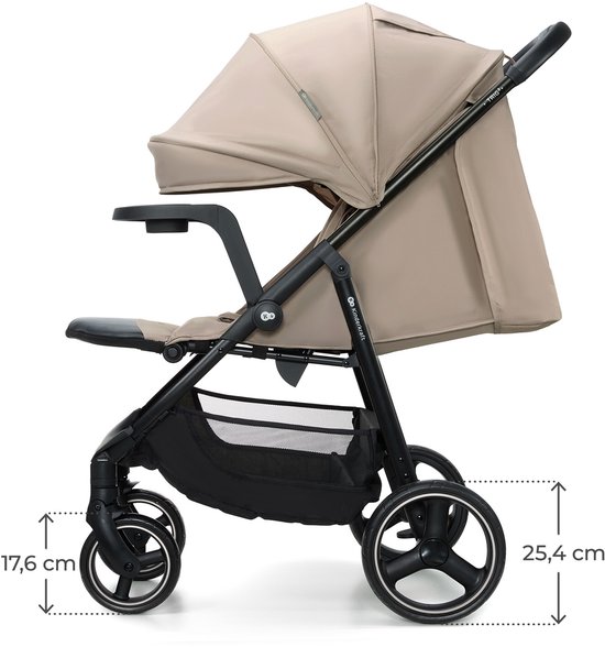 Kinderkraft TRIG 3 - Buggy - CLICK & FOLD: inklappen met één hand - Ruime zitting met verstelbare rugleuning - Tot 25 kg - Beige van Kinderkraft — afbeelding 3