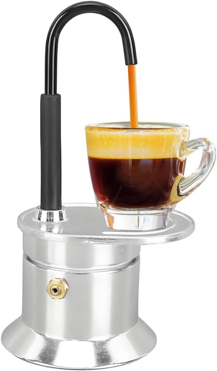 Koffiezetapparaat - Cafetière - Koffie Zetten - Puur Aluminium Ontwerp - 17 cm hoogte - Zilver