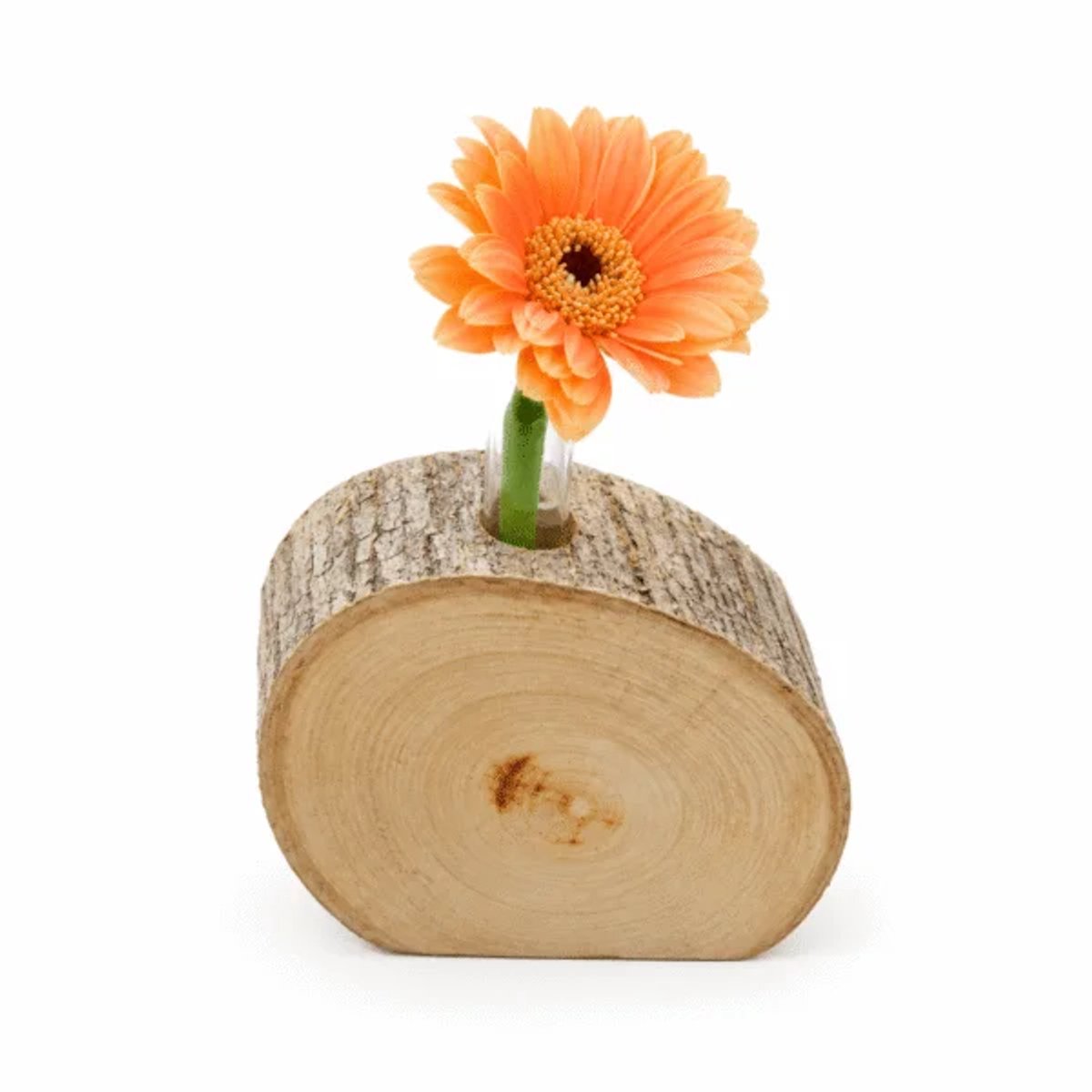 Houten tafelvaas klein – decoratieve houten vaas – natuurlijke woondecoratie – compact vaasje voor droogbloemen (1 stuk)