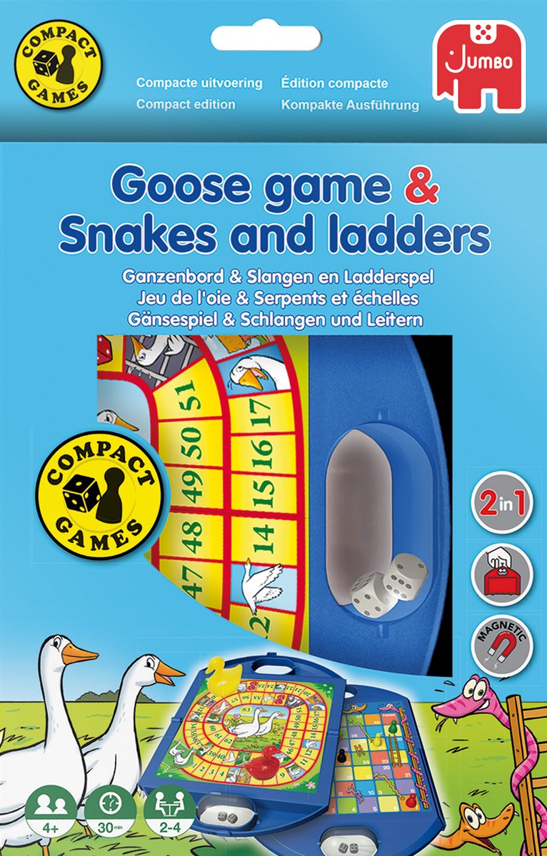 Jumbo - Ganzenbord & Slang en Ladderspel - Reiseditie - Ideaal reisspel vanaf 4 jaar — afbeelding 3
