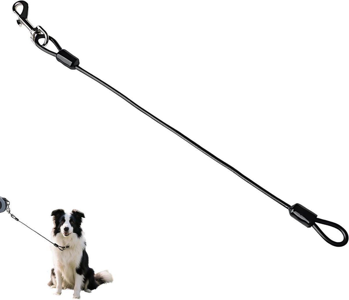 Duurzame Honden Trainingslijn van Coated Staal, Bijtbestendig en Geschikt voor Retrievers, Ideaal voor Educatie en Wandelen, 48 cm Lang