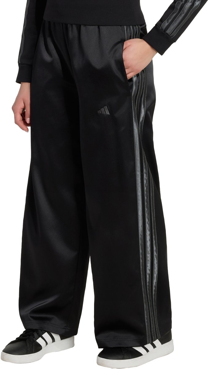 Adidas Sportswear Satin Broek Met Wijde Pijpen Kinderen Zwart