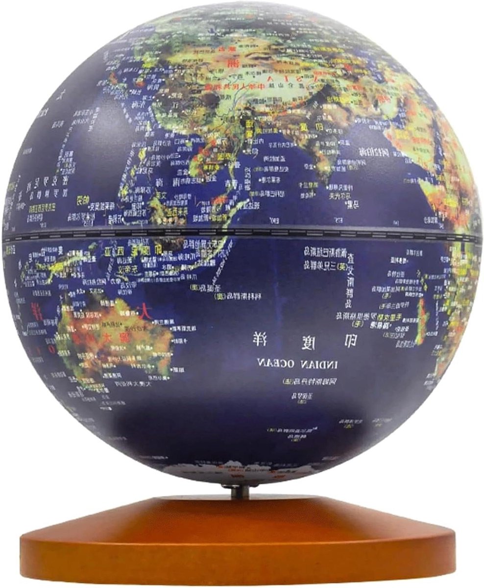 LED Wereldbol - Aardbol Muziek - Educatief Leren - Aanraaklicht Muziek - 13 cm Diameter - Blauw