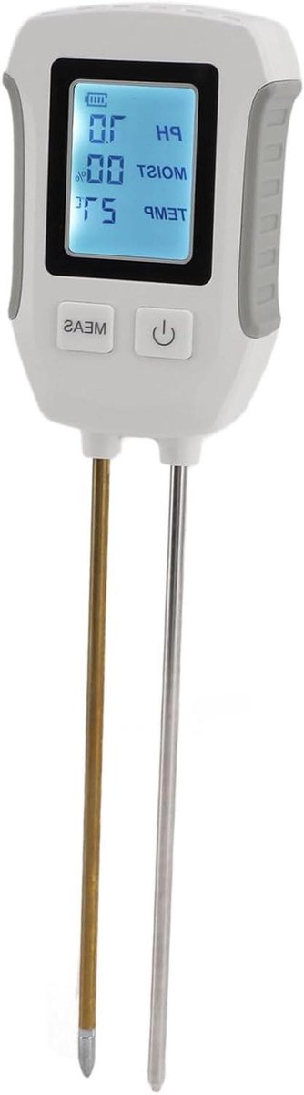 Bodemvochtmeter PH Meter - Bodemtester Vochtigheidssensor - Planten Verzorgen - Dubbele Probe - 24 cm - Zwart