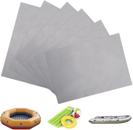 PVC Reparatie Set - Waterdichte Patches - Watersport Uitrusting - Milieu PVC Materiaal - 6 Delig - Grijs van Merkloos — afbeelding 2