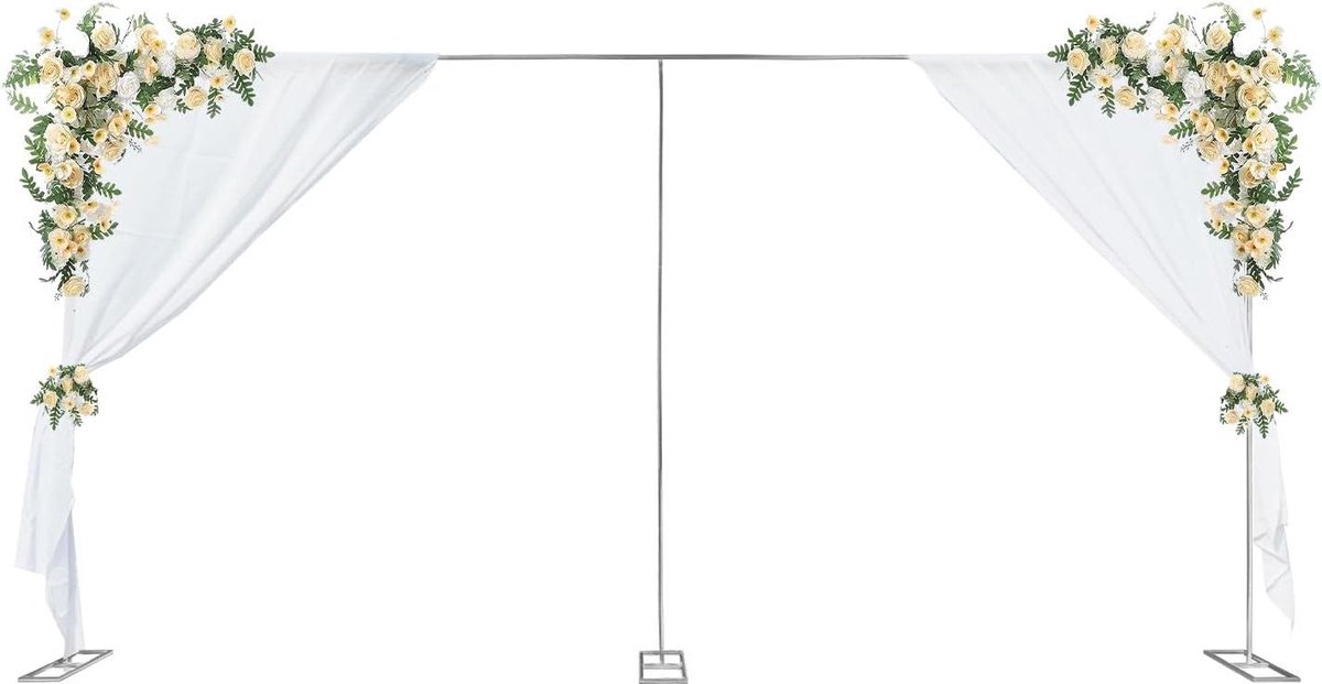 Achtergrond Stand - Decoratie Frame - Feest Versieren - Verstelbare Maat - 6x3 Meter - Zilver
