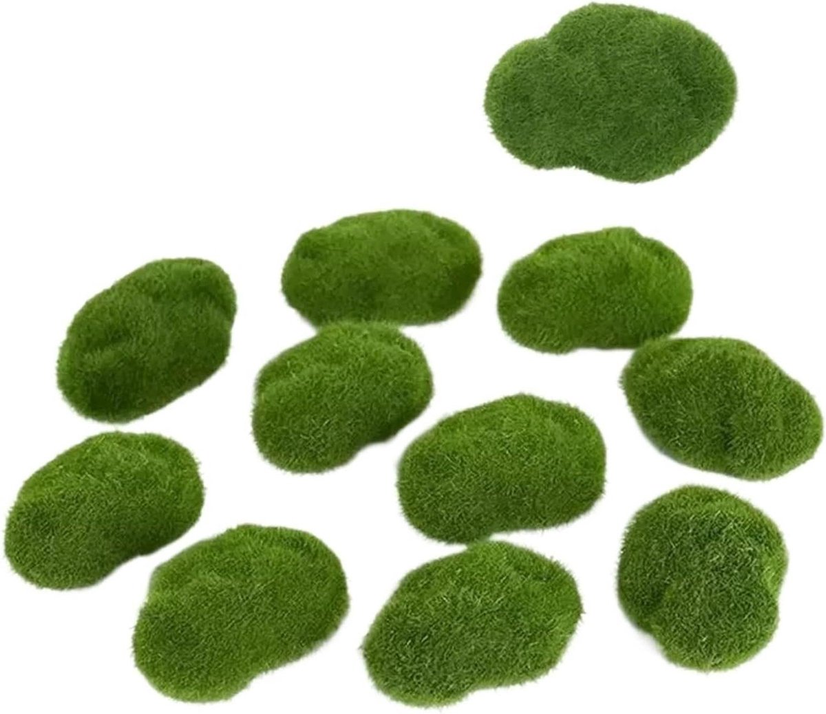 Mosballen, kunstmatige groene mosstenen voor de tuin, huis, doe-het-zelf, kunststenen, kunstmatige microplanten, creatieve simulatie van bloempotten, groen, 5 x 7 cm, 5 stuks