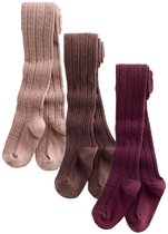 Next - Meisjes - Set van 3 katoenrijke maillots met kabelpatroon, standaard pasvorm - Roze