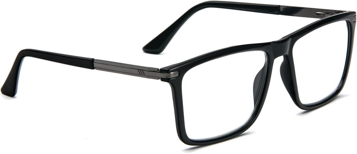 Leesbril - Computerbril - Blauw Licht Filteren - Lichtgewicht TR90 Montuur - 55 mm Glasbreedte - Zwart