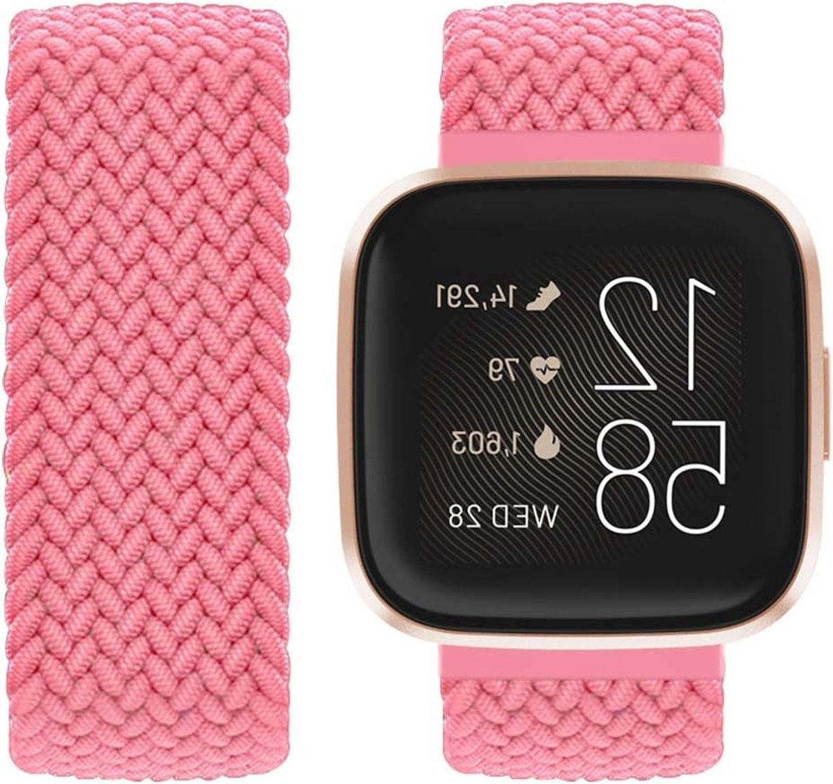 Elastische Ademende Zachte Nylon Sport Vervangband voor Fitbit Versa 2 en Versa Lite, Geschikt voor Mannen en Vrouwen, Comfortabel en Duurzaam