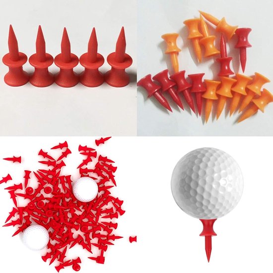 Dailygoods- Golf Tees 31 mm - Kunststof - Onbreekbaar - 100 Stuks - Rood - Duurzaam Materiaal - Golfhuls van Dailygoods — afbeelding 5