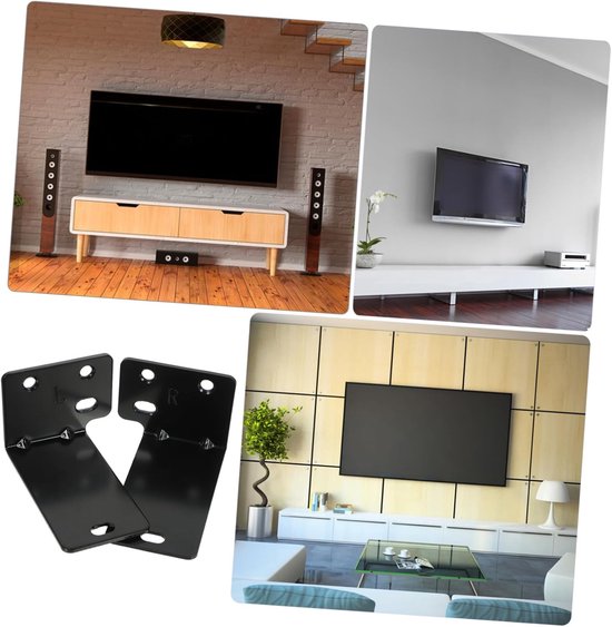Gatuida Universal Floating Wall Shelf Soundbar Wall Bracket Soundbar For Under TV Wall Mounts For Soundbars Soundbar Bracket Soundbar Shelf TV Stands Loudspeaker Stand Metal van Merkloos — afbeelding 5