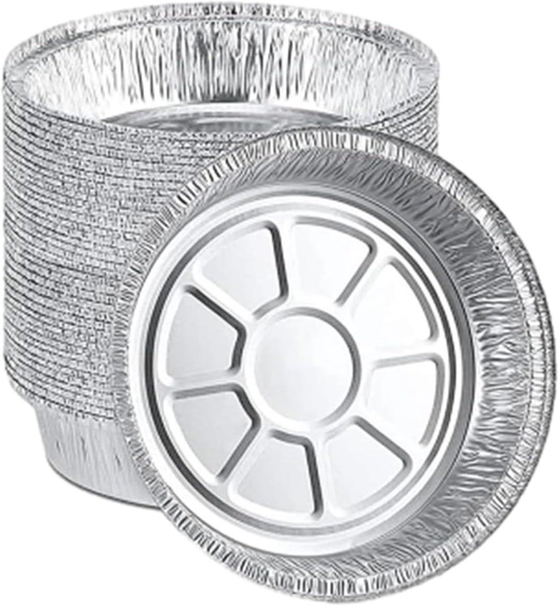 Airfryer Liners - Bakjes Aluminium - Apparaten Schoonhouden - Antiaanbaklaag - 50 stuks - Zilverkleurig