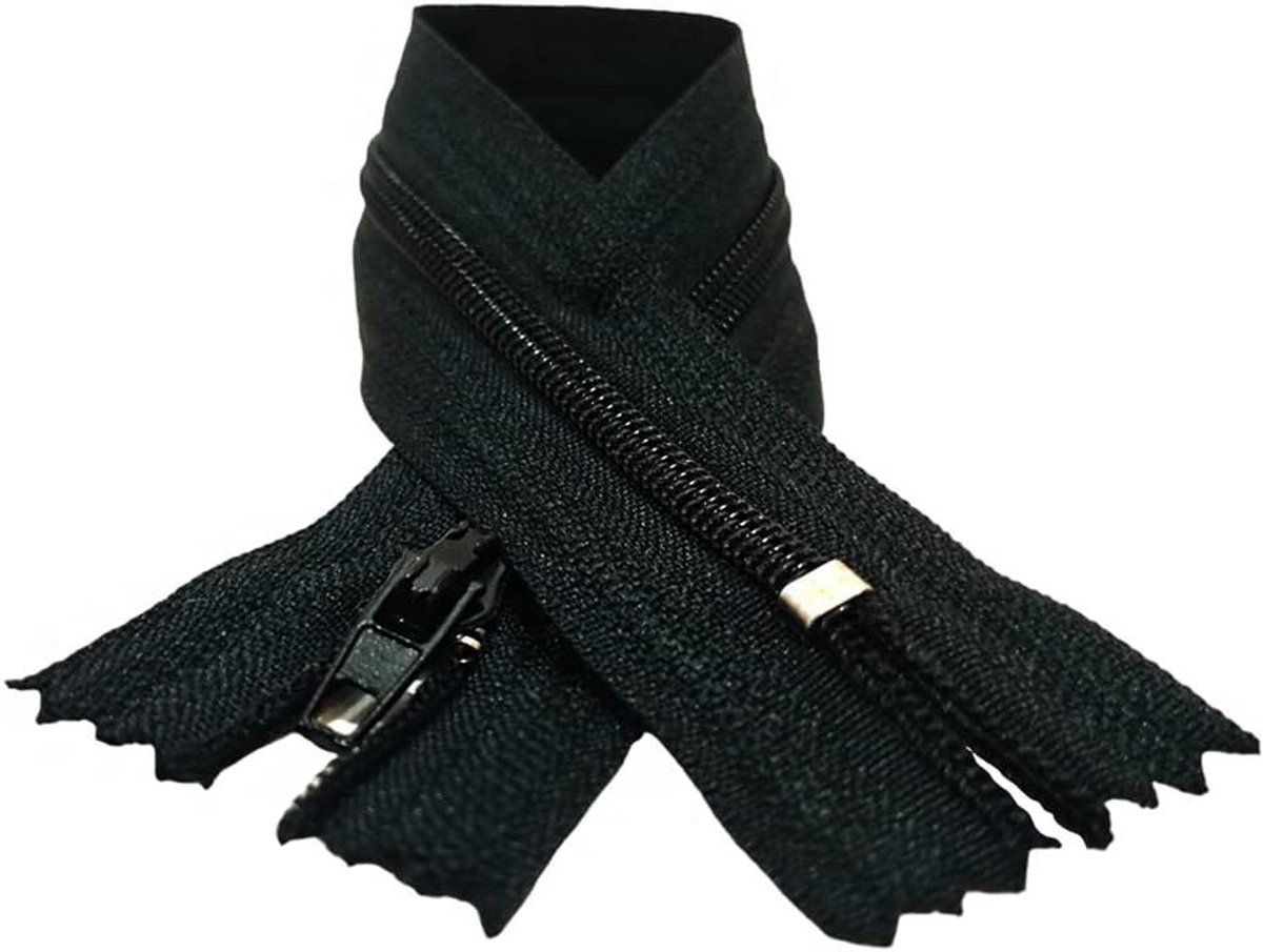 Nylon Ritssluitingen - Naairitsen Sluitingen - Kleding Repareren - Gesloten Nr 3 - 14 cm - Zwart