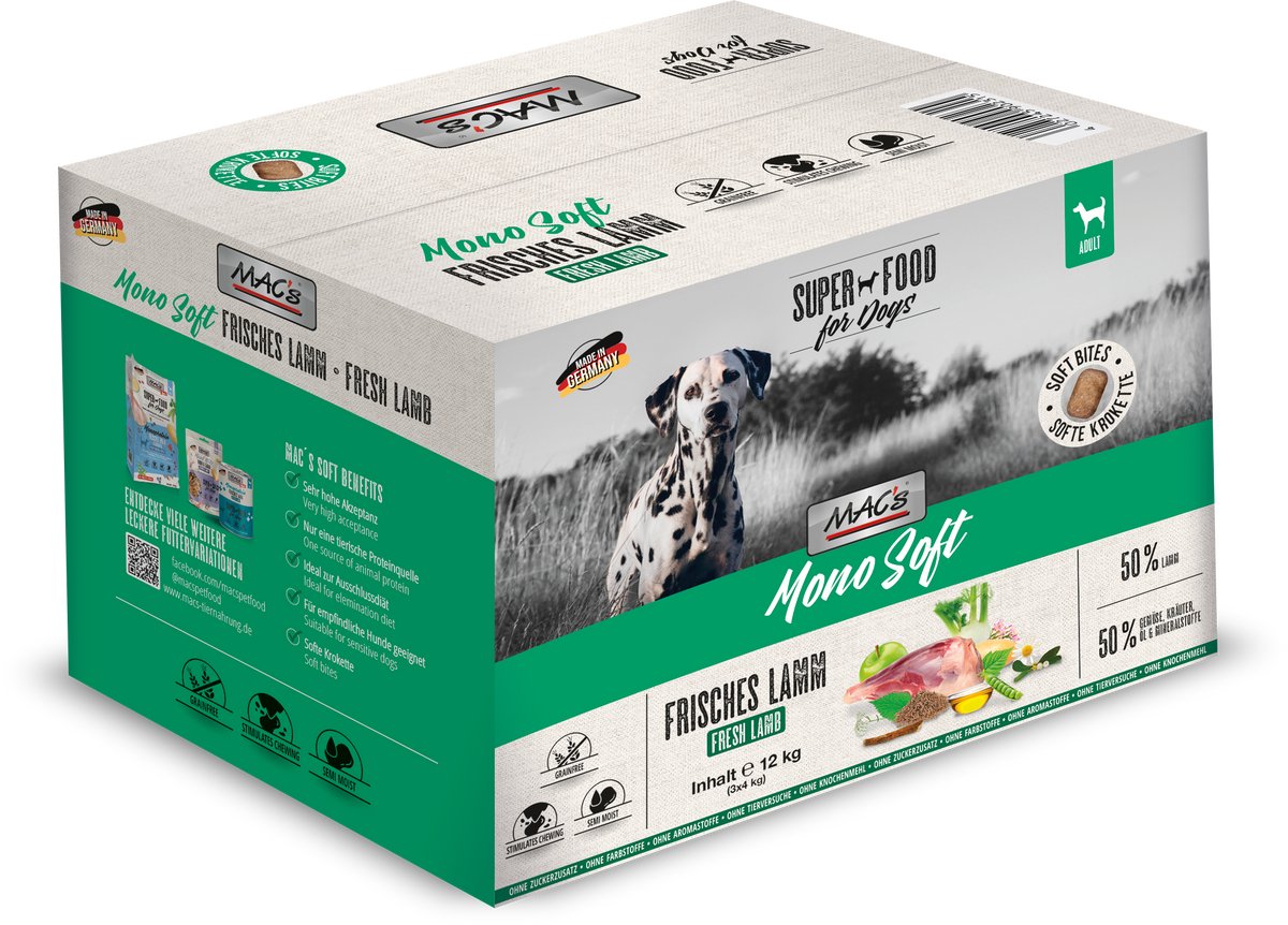 MACs MAC's DOG - Mono Zacht Vers Lam - 3x4kg