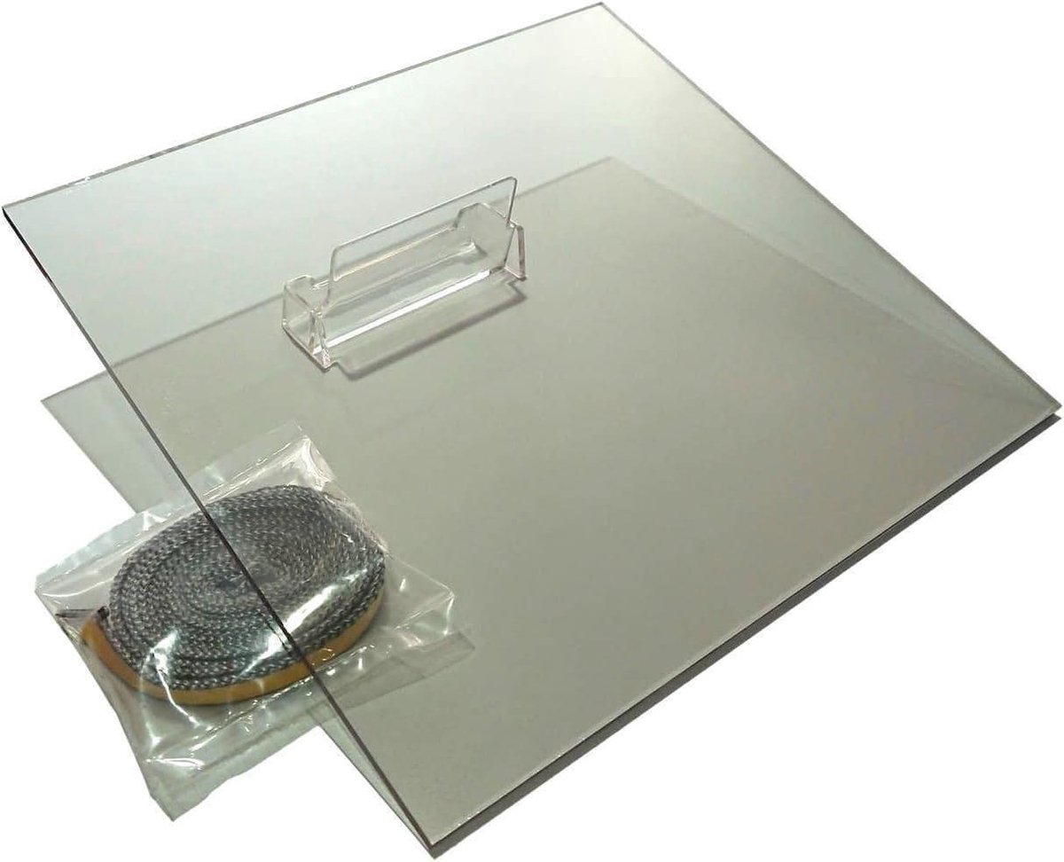 Glaskeramiek Plaat - Haardglas - Haard Reparatie - Hittebestendig - 32 x 32 cm - Licht Getint
