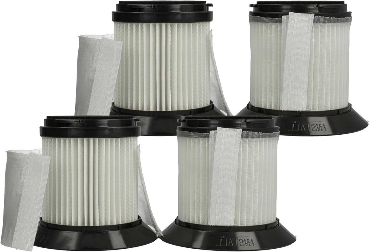 Stofzuigerfilters - Reservefilters HEPA - Efficiënte stofverwijdering - Wasbaar en herbruikbaar - 4 stuks - Zwart/wit