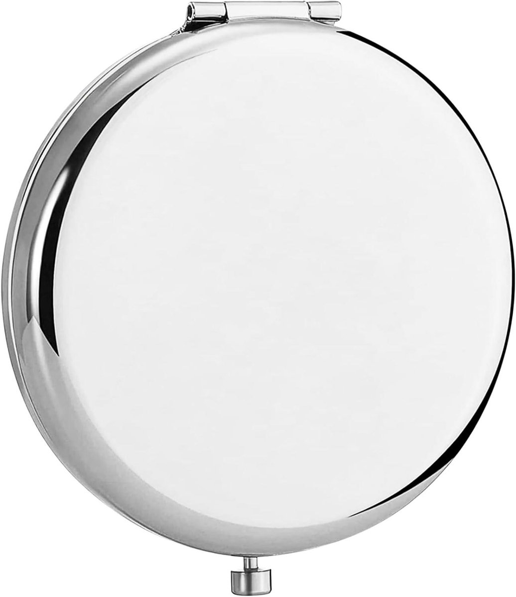Make-up spiegel - Compacte spiegel - Make-up bijwerken - Vergrotende kant - 6.5 cm diameter - Zilver