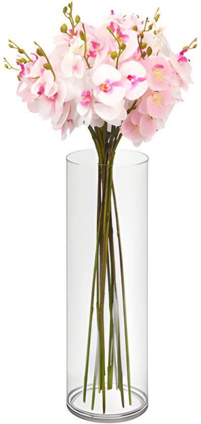 Giftdecor Bloemenvaas - helder acrylglas - D12 x H40 cm - cilinder - boeketvaas - 4,5 liter