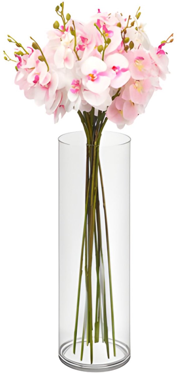Giftdecor Bloemenvaas - helder acrylglas - D12 x H40 cm - cilinder - boeketvaas - 4,5 liter