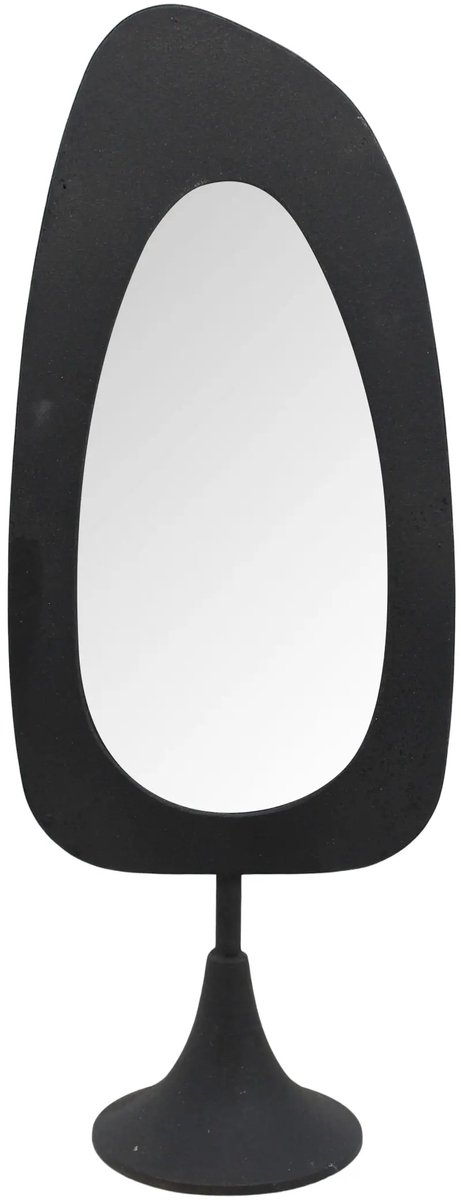 Mirror rectangular metal on stand 22.5x14.5x58cm - Staande spiegel