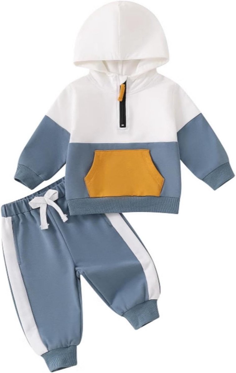 Baby Jongens Kleding Set met Lange Mouwen Hoodie en Broek voor Herfst en Winter - Voor 3 Maanden tot 3 Jaar