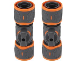 Tuinslang Koppeling - Waterstop Connector - Waterstroom Regelen - Geïntegreerde Klep - 12 mm - Zwart Oranje
