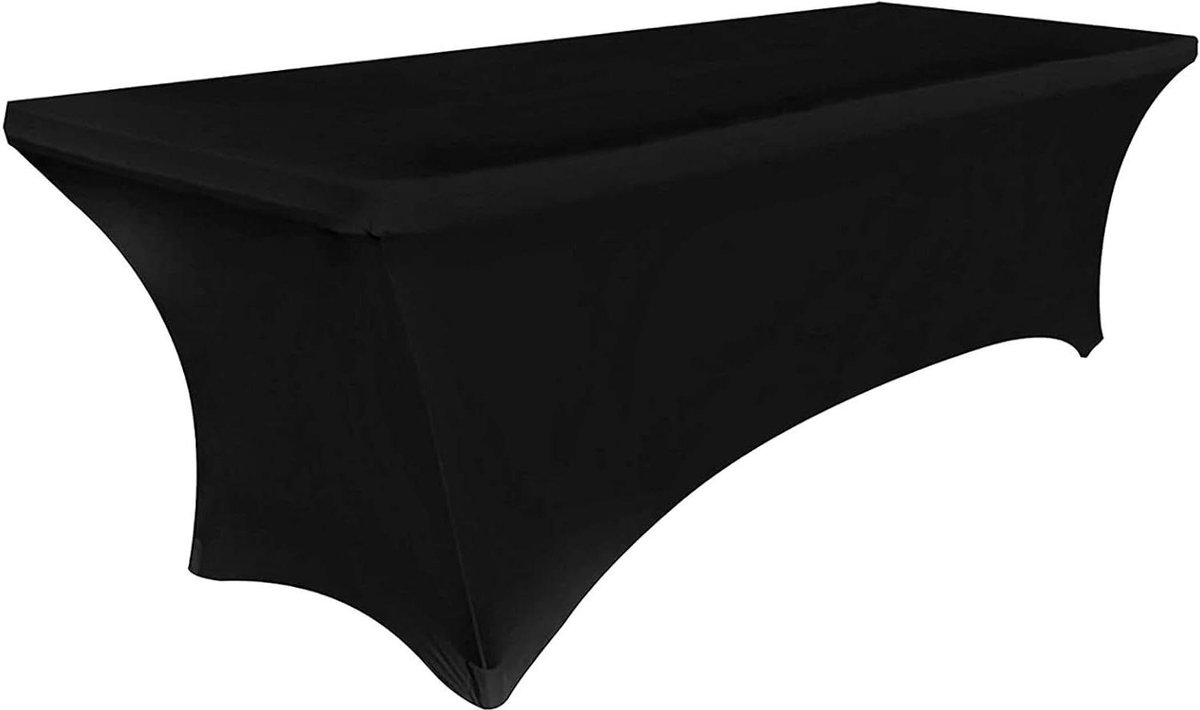 Tafelkleedhoes - Spandex hoes - Feest decoratie - Kreukvrij en elastisch - 6FT rechthoekig - Zwart