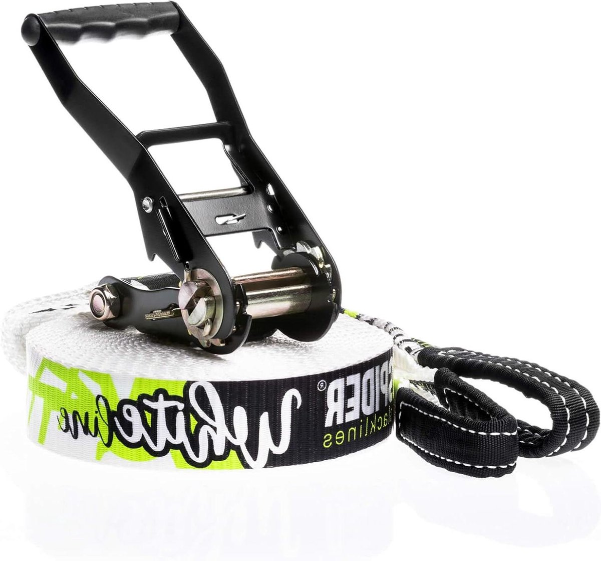 Slackline Kit - Balanslijn Set - Workout en Balans - Pro-Grip Oppervlak - 15 meter - Wit