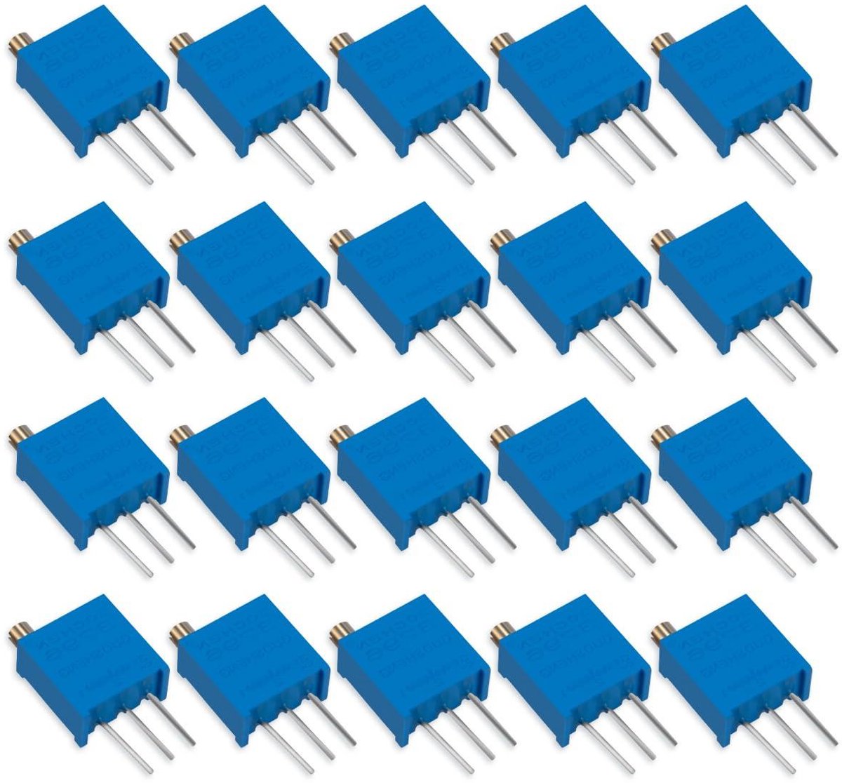 Instelbare Weerstand - Trimmer Potentiometer - Elektronische Projecten - Multi-turn Instelling - 100K Ohm - Blauw