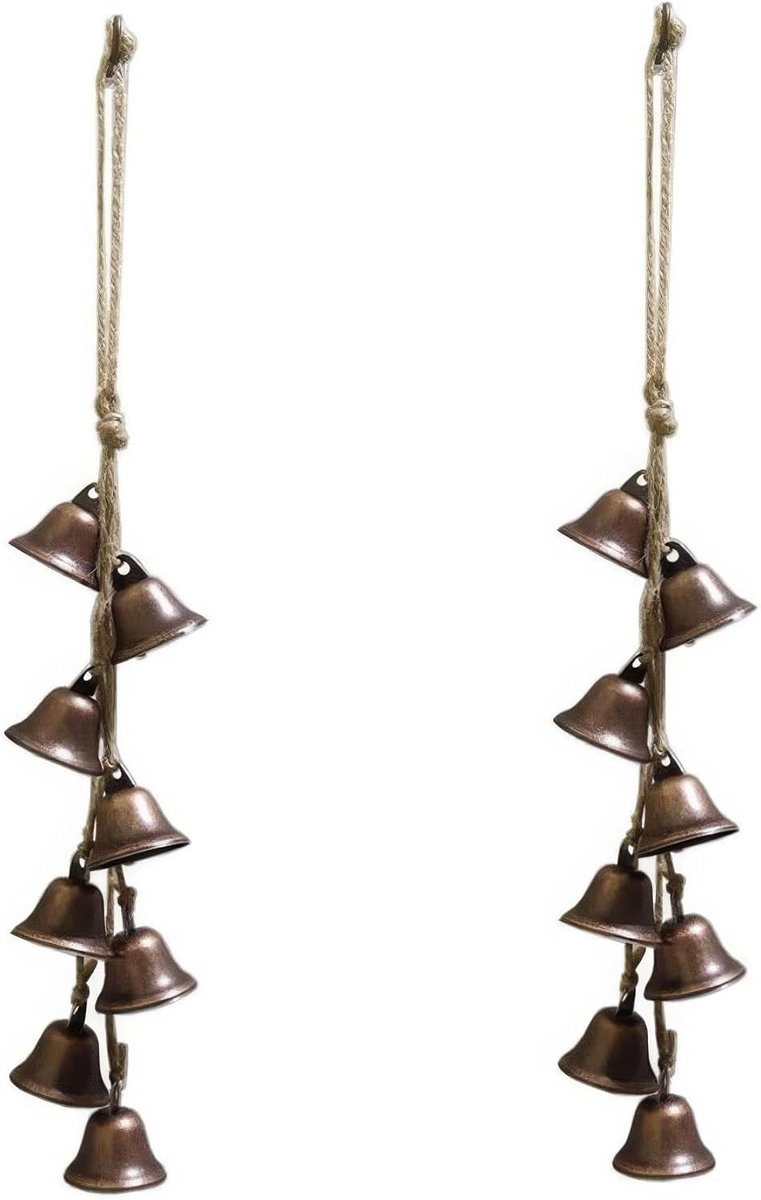 JeiibrZui 2 Stuks Brons Windspel - Spirituele Hanger Voor Negatieve Energie Reiniging - Binnen En Buiten Decoratie