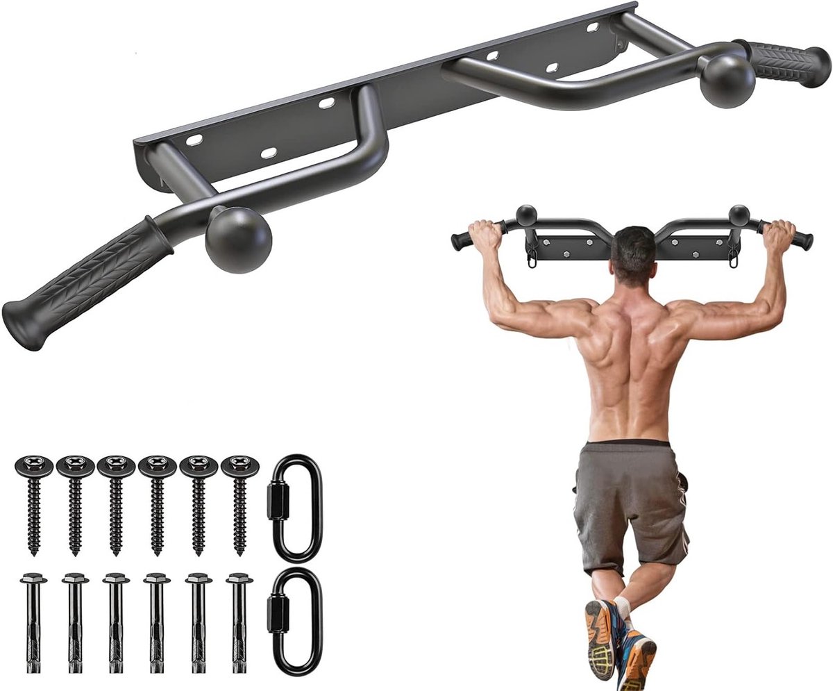 Ceiling Mount Pull Up Bar voor Thuistraining - Verstelbare Grip, Stevige Constructie en Eenvoudige Installatie