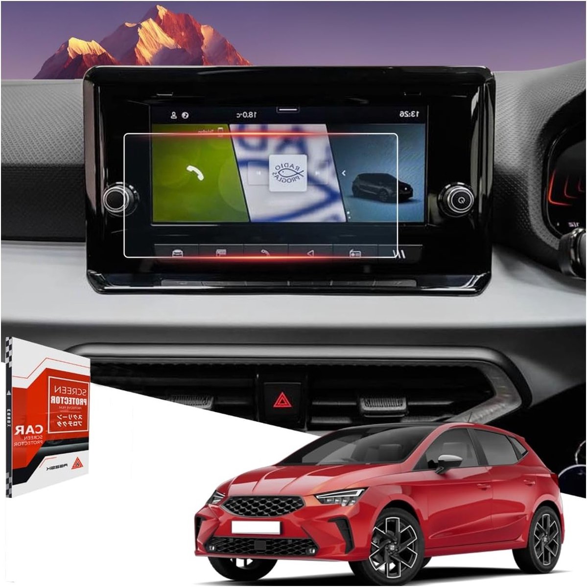 Displaybeschermfolie voor navigatie en touchscreen van Ateca, Arona en Ibiza 2022-2025, 9H gehard glas en accessoires voor optimale bescherming