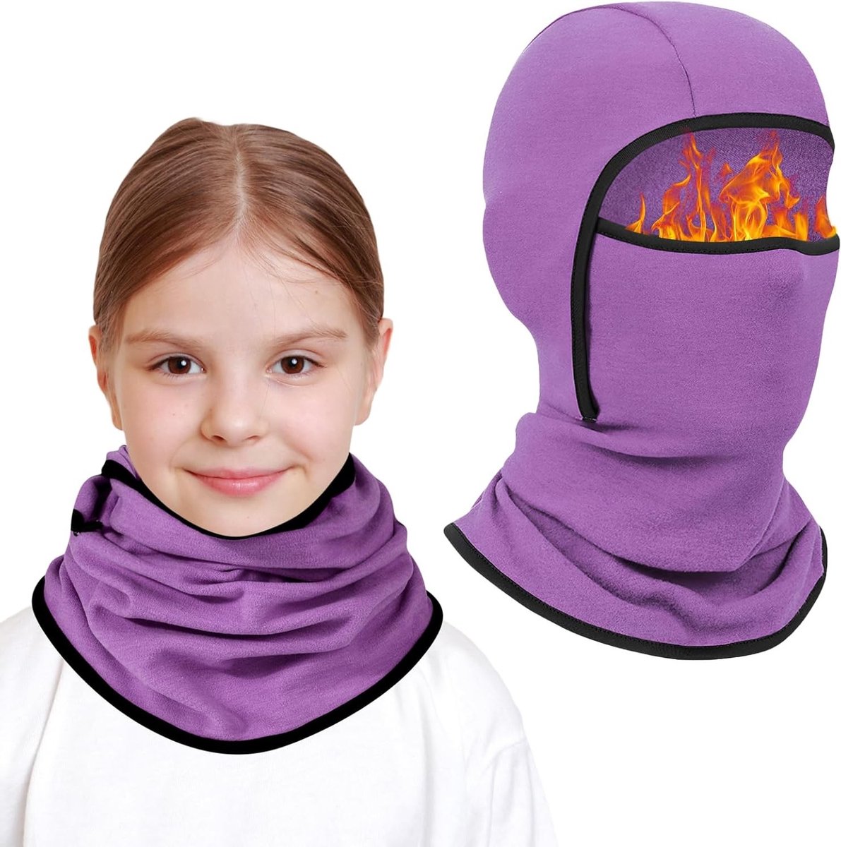 Thermische Balaclava voor Kinderen - Multifunctionele Winddichte Ski Masker met Nekwarmer voor Fietsen en Wintersport, Geschikt voor Jongens en Meisjes van 6-14 Jaar