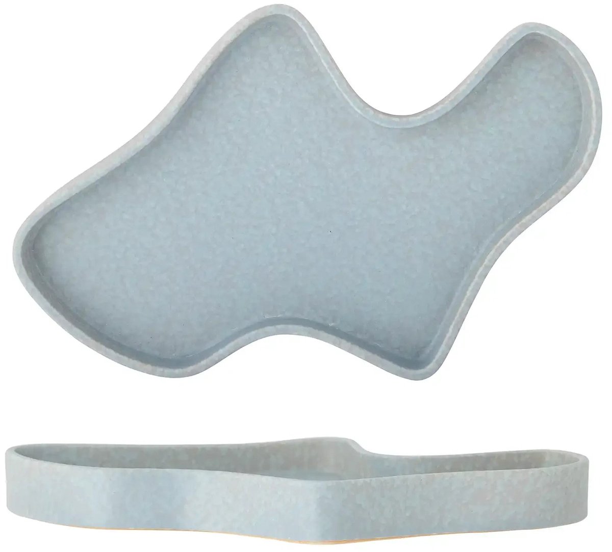 Bloomingville – Dienblad aardewerk blauw Lakey – 21,5 x 3 x 32 cm