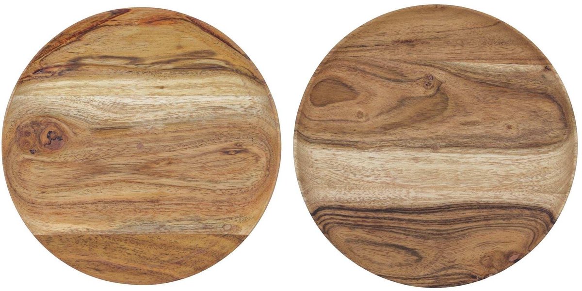 Schalen wood naturel 17cm - 2 stuks