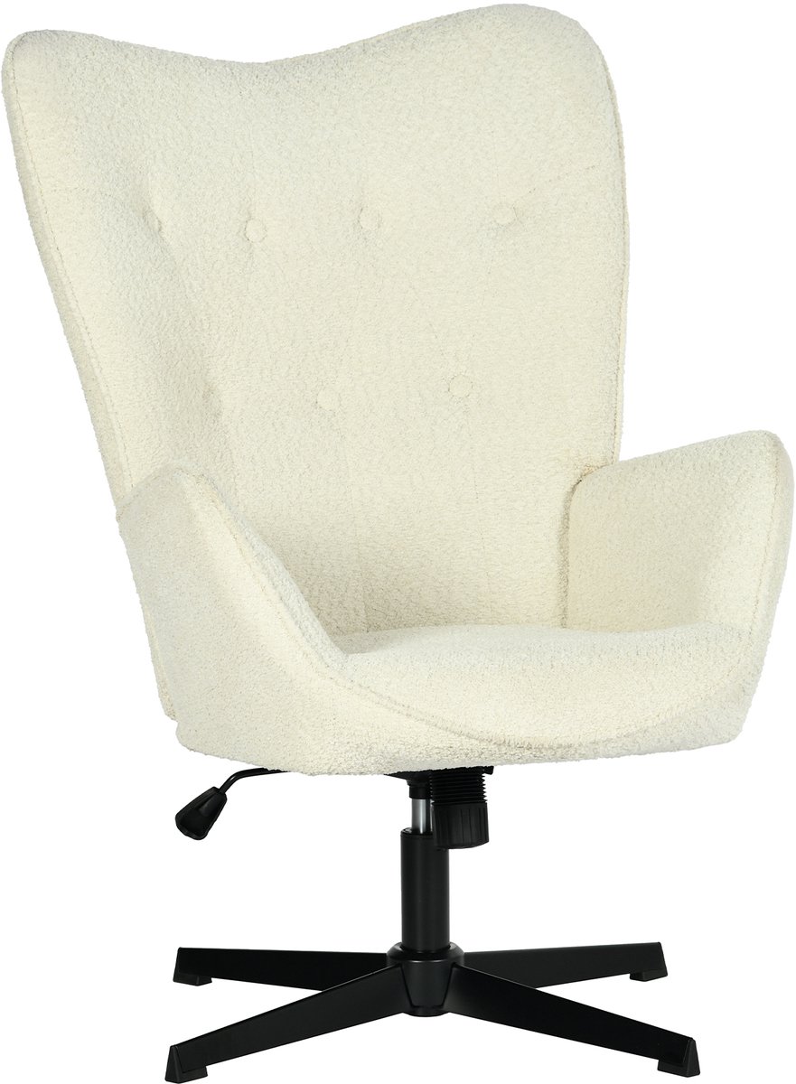 Fauteuil - Chenille stof Draaibaar Metalen poot - Beige