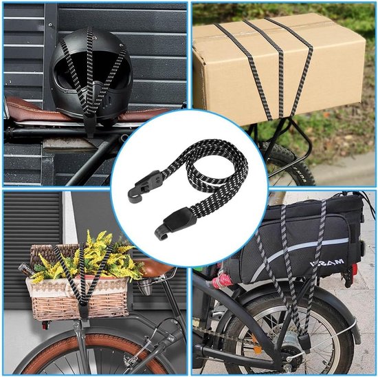 Elastische Fietsbagagebanden - 4 Stuks voor Fiets en Motorfiets — afbeelding 2