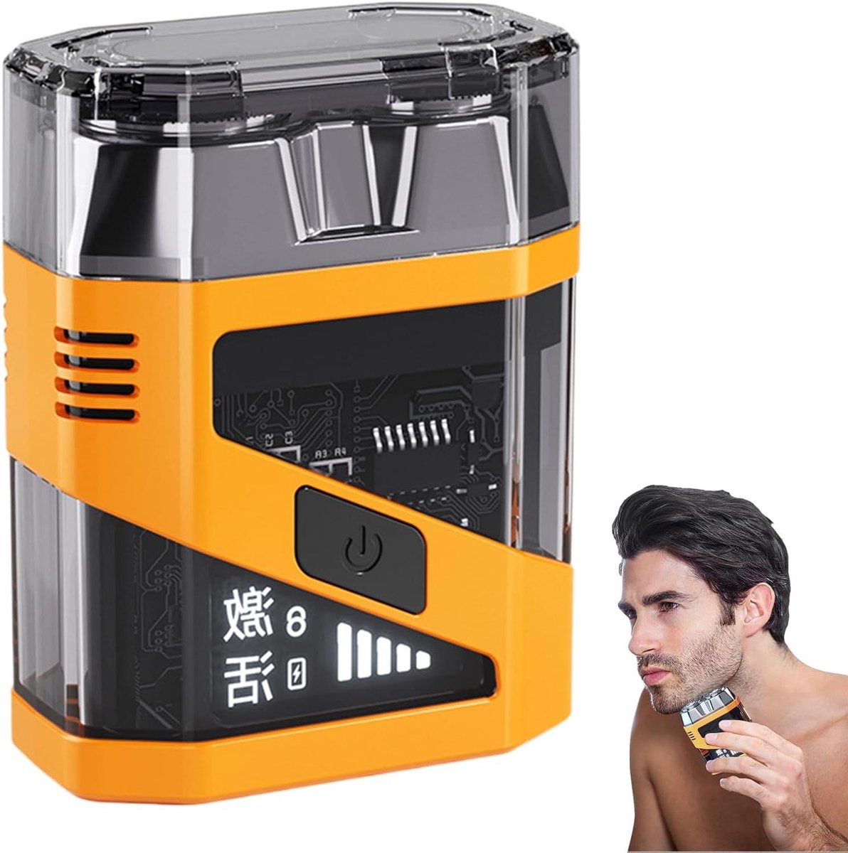 Elektrisch Scheerapparaat - Gezichtstrimmer Heren - Dagelijkse Verzorging - Intelligent Batterijscherm - 7 cm - Zwart
