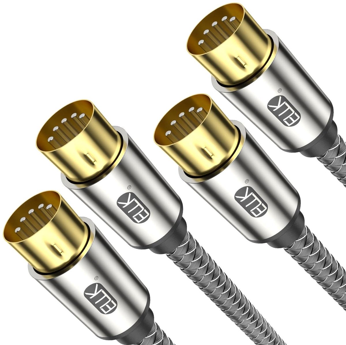 MIDI Kabel - 5-Pin Kabel - Muziek Maken - Gevlochten Nylon - 2.4 meter - Zwart