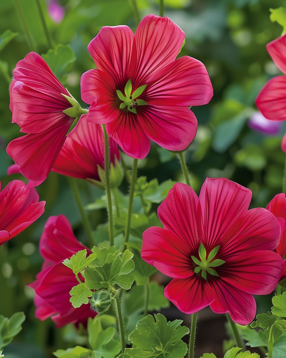 5 sets - Trechtermalva Zaden Red Queen Malope Trifida Eenjarig