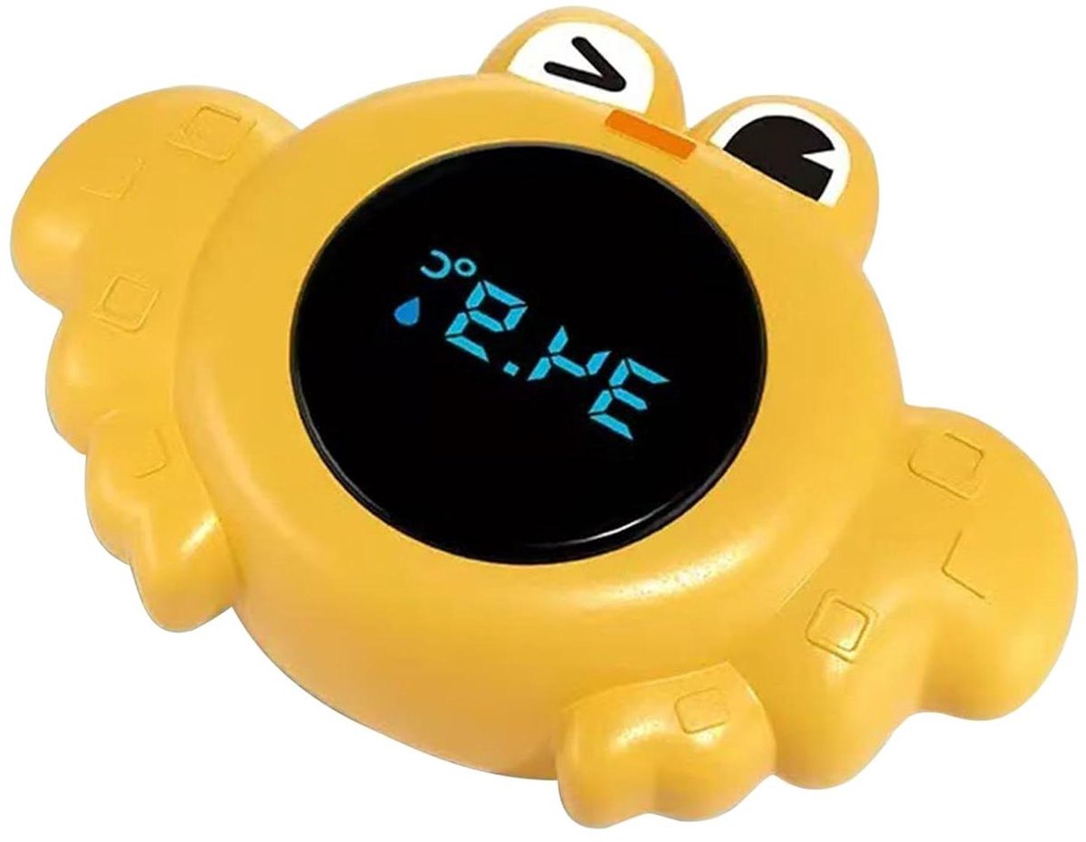 Badwaterthermometer Kinderen - Drijvende Thermometer Bad - Veilig Baden - Ideale Temperatuur Indicatie - 12 cm - Krabgeel