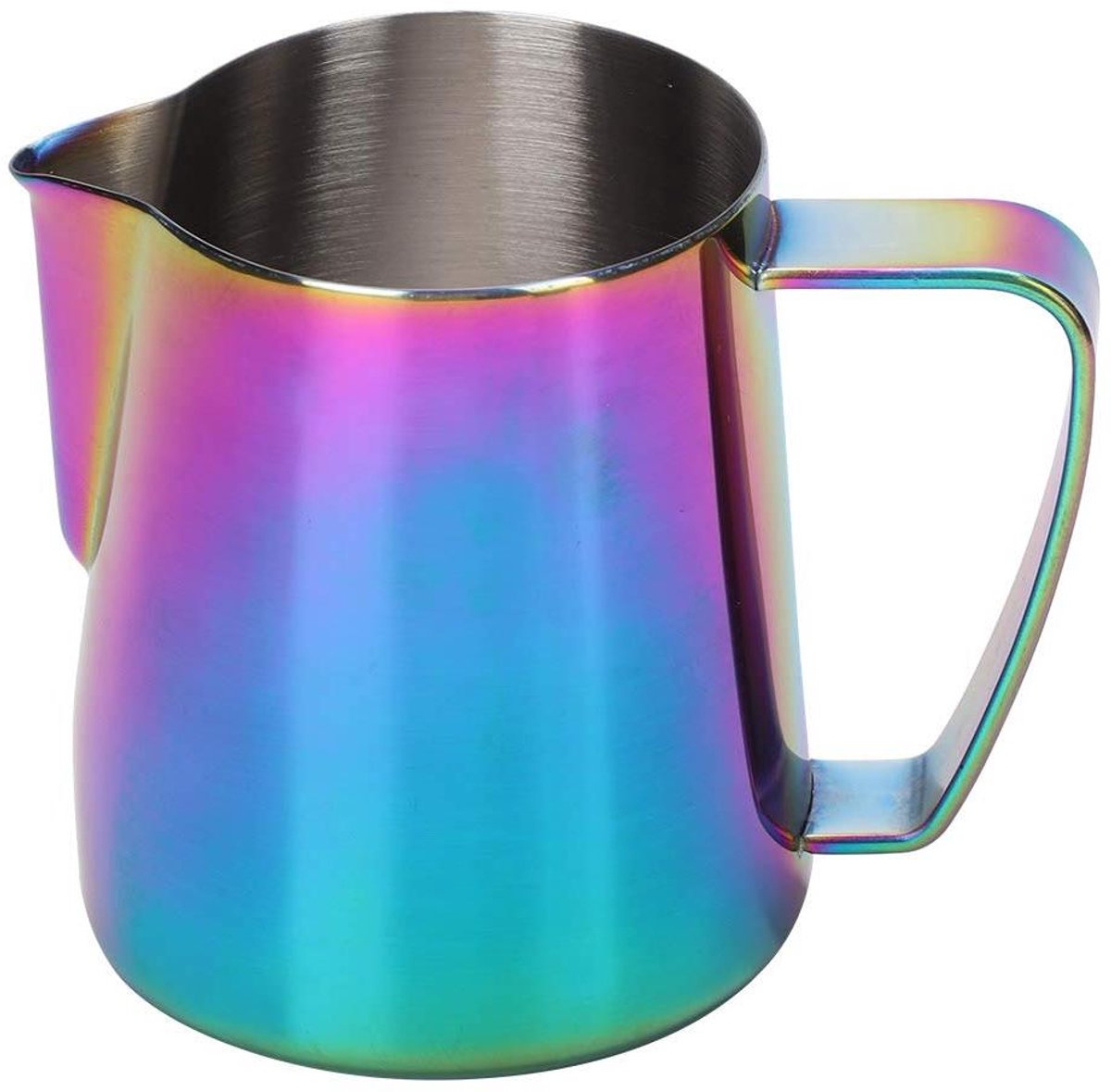 RVS Koffiekan - Melkopschuimkan Barista - Latte Art Creëren - Ergonomisch Handvat - 350 ml - Multicolor