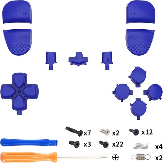Controller Knoppen Set - Vervangende Knoppen Gamepad - Controller Personaliseren - Specifiek voor PS5 Edge - 1 cm - Blauw — afbeelding 2